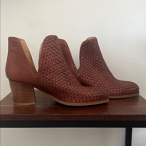 The Foundry Supply Co. Woven Tan Heeled Boots